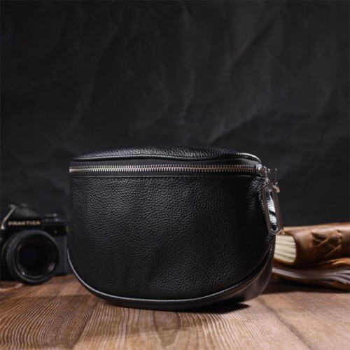 Сумка Vintage Жіноча через плече з натуральної шкіри Чорна (22122)