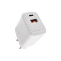 Зарядний пристрій EMOS V02G20 1xUSB-A + 1xUSB-C PD20W GaN (V02G20)