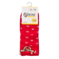 Шкарпетки дитячі Bross махрові з оленем (21248-0-6-red)