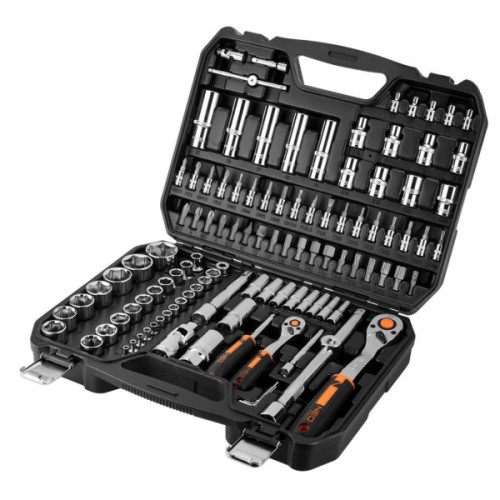 Набір інструментів Neo Tools 110шт, 1/2", 1/4", CrV, кейс (10-066)