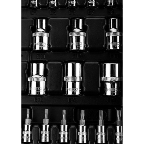Набір інструментів Neo Tools 110шт, 1/2", 1/4", CrV, кейс (10-066)
