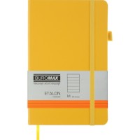 Книга записна Buromax Etalon 125x195 мм 96 аркушів в лінію обкладинка зі штучної шкіри Жовта (BM.291260-08)