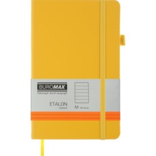 Книга записна Buromax Etalon 125x195 мм 96 аркушів в лінію обкладинка зі штучної шкіри Жовта (BM.291260-08)