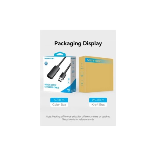 Дата кабель USB 2.0 AM/AF 30.0m Active black Vention (CBKBT)