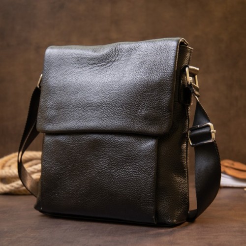 Сумка Vintage З клапаном флотар Чорна (20410)