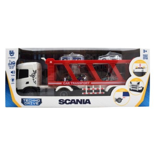 Спецтехніка TechnoDrive серії Large Truck – Автоперевізник Scania (4 машини, світло, звук) (6414KS)
