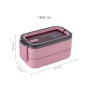 Ланч-бокс дитячий Kite подвійний з наповненням 1400 мл, рожевий (K23-183-3)
