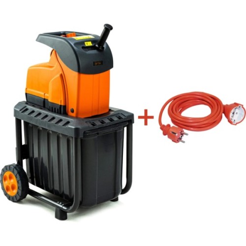 Садовий подрібнювач GTM DS2800/45 KIT, 220В, 2800Вт, до 45мм, ножі, 60л + подовжувач 10м (DS2800/45_KIT+ext.cord)