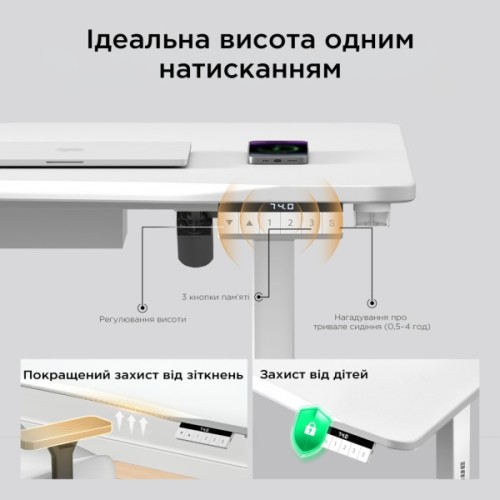 Комп'ютерний стіл Anda Seat Xtreme White (AD-D-DD1-1400-07-W)