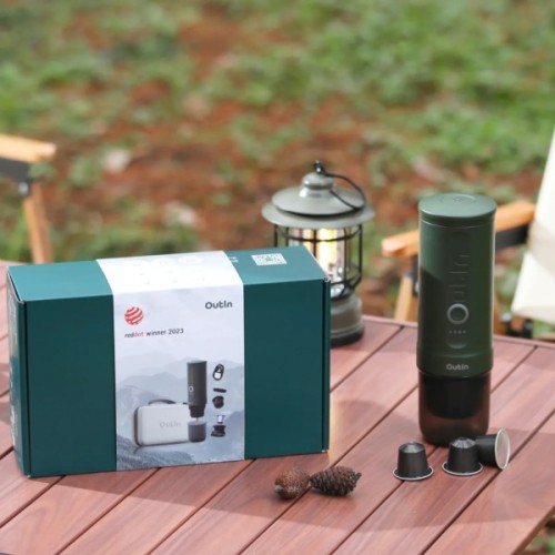 Портативна кавоварка Outin Nano Espresso Machine в дорожньому футлярі OTEM-01 Forest Green (OTEM-01-FG-BAG)