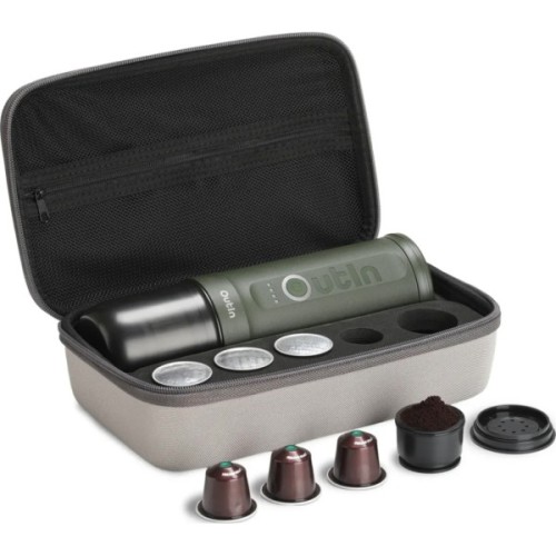 Портативна кавоварка Outin Nano Espresso Machine в дорожньому футлярі OTEM-01 Forest Green (OTEM-01-FG-BAG)