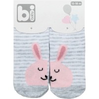 Шкарпетки дитячі Bibaby із зайчиками (68216-12-18-gray)