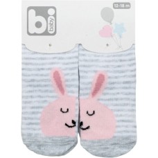 Шкарпетки дитячі Bibaby із зайчиками (68216-12-18-gray)