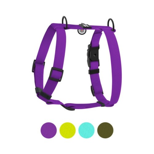 Шлея для собак WAUDOG Magnet анатомічна Н-подібна з QR-паспортом, магнітна пряжка-фастекс L фіолетова (26249)