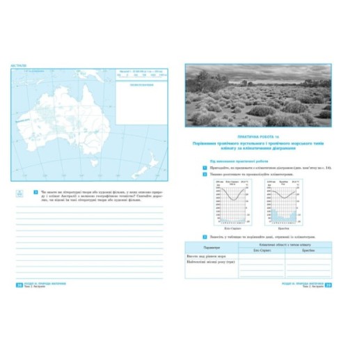 Робочий зошит НУШ Географія. 7 клас. Для практичних робіт і досліджень - О.Г. Куцінко Ранок (9786170990907)