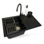 Мийка кухонна Adamant Horizon антрацит + змішувач + дозатор + ополіскувач склянок + кола (4824296106315)
