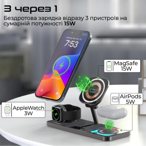 Зарядний пристрій Promate auraslate-trio