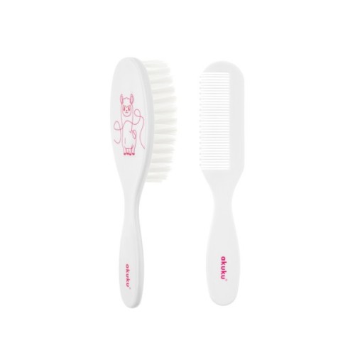 Набір для догляду за дитиною Akuku щітка з гребінцем Лама (A0083)