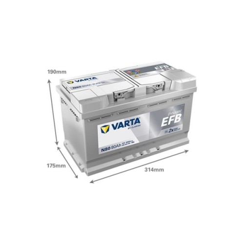 Акумулятор автомобільний Varta Blue Dynamic 80Ah (580500080)