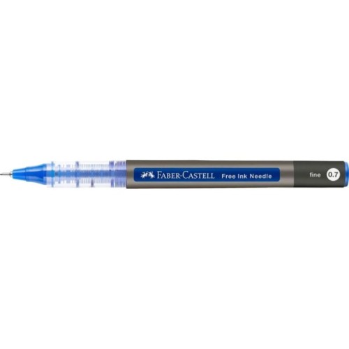 Ролер Faber-Castell Free Ink Needle Micro, колір чорнил синій, 0,7 мм, одноразова (31795)