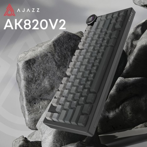 Клавіатура Ajazz AK820 V2 White Peach Switch Wireless/Bluetooth/USB UA Black/Gray (AK820-V2-WP-S-BG)