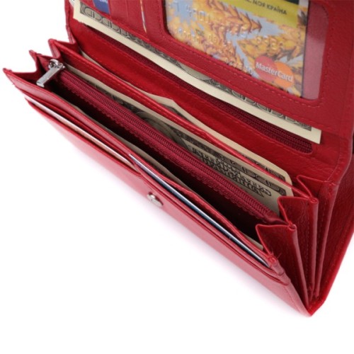 Гаманець ST Leather З натуральної шкіри Червоний (22695)