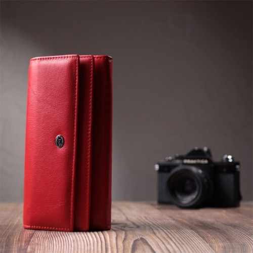 Гаманець ST Leather З натуральної шкіри Червоний (22695)