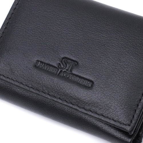 Гаманець ST Leather З натуральної шкіри Чорний (22742)