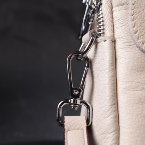 Сумка Vintage Жіноча невелика вертикальна на два відділення з натуральної шкіри Біла (22401)