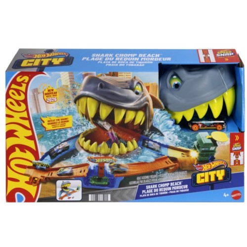 Автотрек Hot Wheels City Пляжна атака акули (JHL96)