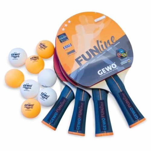 Комплект для настільного тенісу Gewo Family & Friends 4 Bats 8 Balls (97010000) (931052)