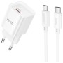 Зарядний пристрій HOCO C146A Charm USB-C PD20W + cable USB-C to USB-C White (6942007630269)