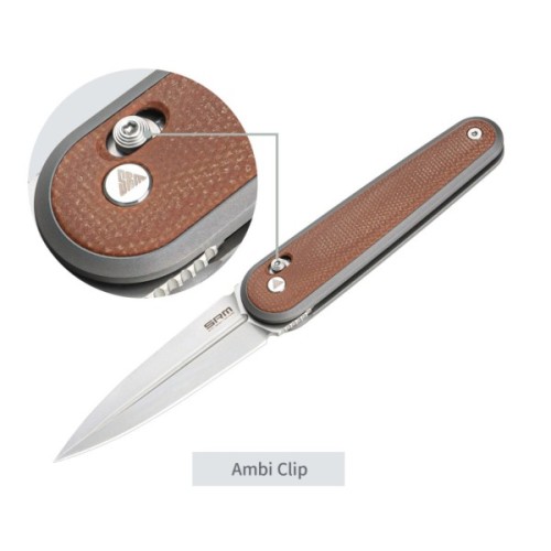 Ніж SRM Twin, Brown Micarta, Stonewash (251MB-MN)
