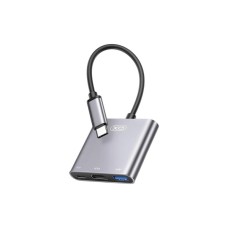 Концентратор XO USBC to USBCPD100W + HDMI 4K30Hz + USB 3.0 grey (HUB011.tranish)
