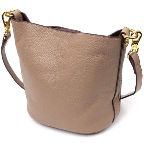 Сумка Vintage Жіноча з автономною косметичкою з натуральної шкіри Бежева (22364)