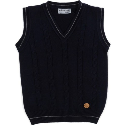 Жилет дитячий Na трикотажний з косами (V-1399-164B-blue)