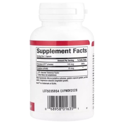 Мінерали Natural Factors Хром та Ванадій, 125 мкг, Chromium & Vanadium, 90 капсул (NFS-01635)