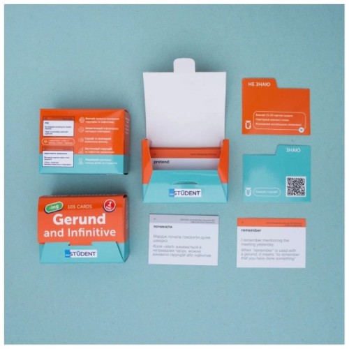 Навчальний набір English Student Картки для вивчення англійських слів Gerund and Infinitive vol.1 (укр.) (591225993)