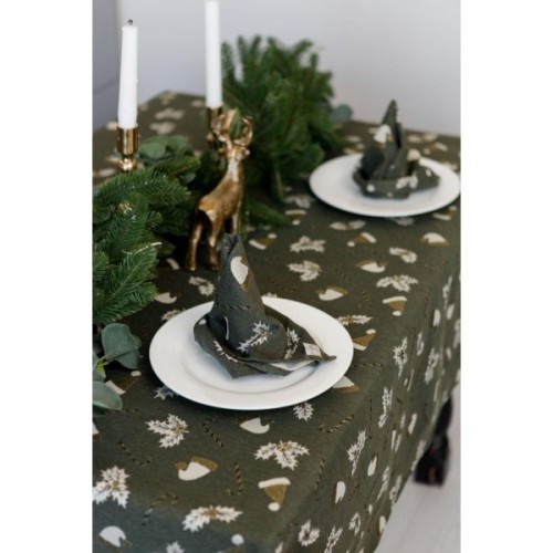 Скатертина Прованс Шапочки на зеленому 136х136 см (036854)