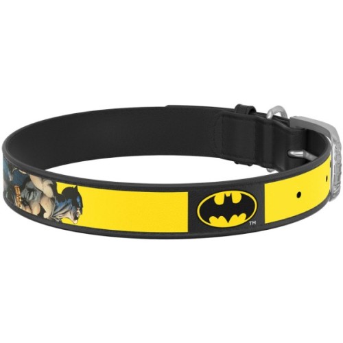Нашийник для тварин WAUDOG Design з QR паспортом "Бетмен 2" XS Ш 12 мм Д 20-28 см(чорний) (0013-1004-01)