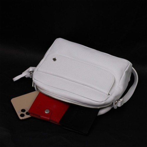 Сумка Grande Pelle Крос-боді з натуральної шкіри Біла (11650)