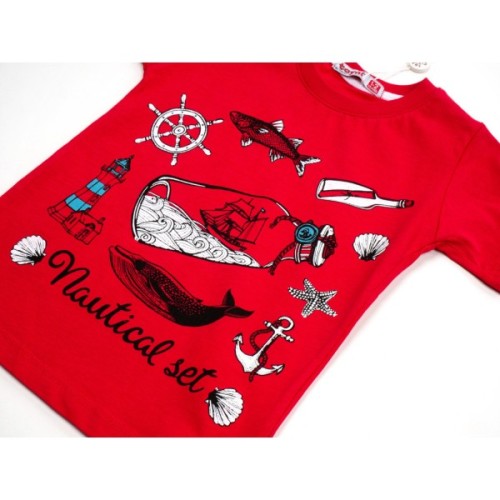 Футболка дитяча Haknur з морською тематикою (00975-80B-red)
