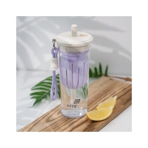 Пляшка для води Kite 650 мл, біло-ліловий (K25-1219-2)