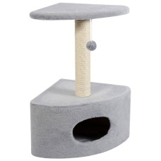 Дряпка (кігтеточка) для котів Природа Д11 з будкою кутова (сіра) (4820157403143)