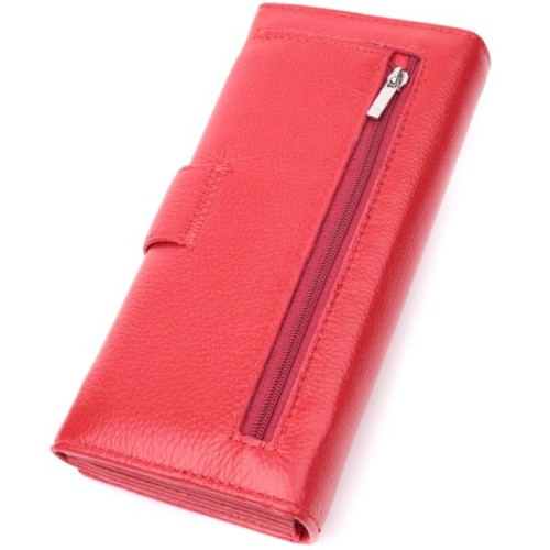 Гаманець ST Leather На чотири відділення для купюр із натуральної шкіри Червоний (22549)