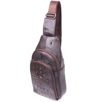 Сумка Vintage Слінг чоловіча з натуральної шкіри Коричнева (21401)