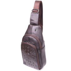 Сумка Vintage Слінг чоловіча з натуральної шкіри Коричнева (21401)