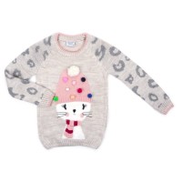 Кофта дитяча Breeze з котиком в шапочці (T-150-98G-beige)