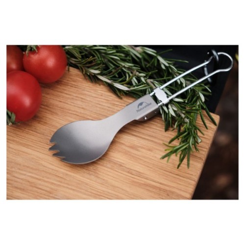 Ложка-виделка туристична Naturehike титанова NH19C001-J (6927595734766)