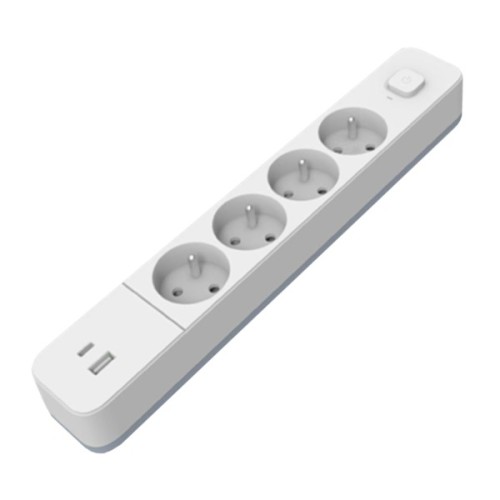 Мережевий фільтр живлення EUROELECTRIC Х4 10А 2м USB, Type-C, White (EE-104USB/C-2M)